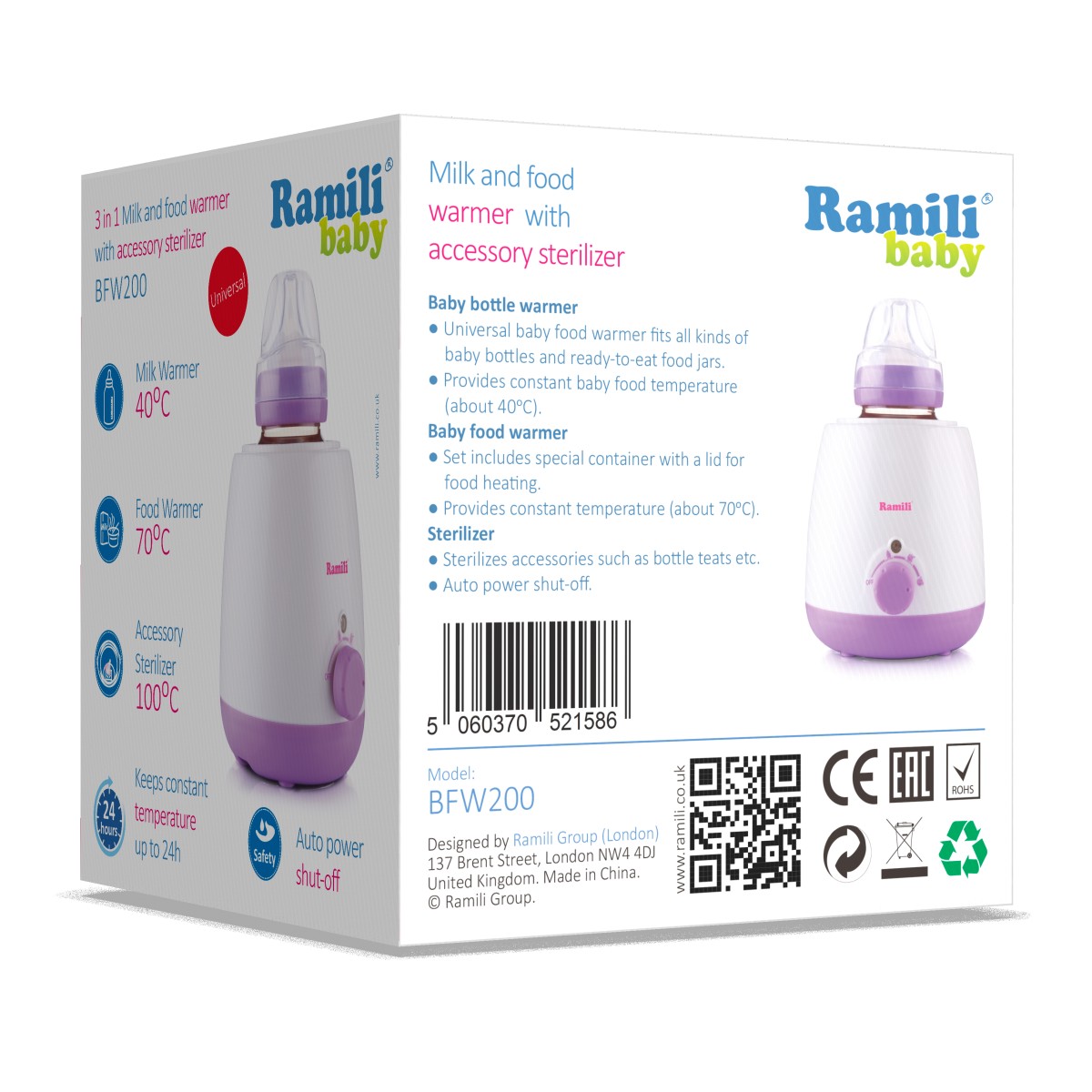 Универсальный 3 в 1 подогреватель с функцией стерилизации Ramili Baby BFW200  